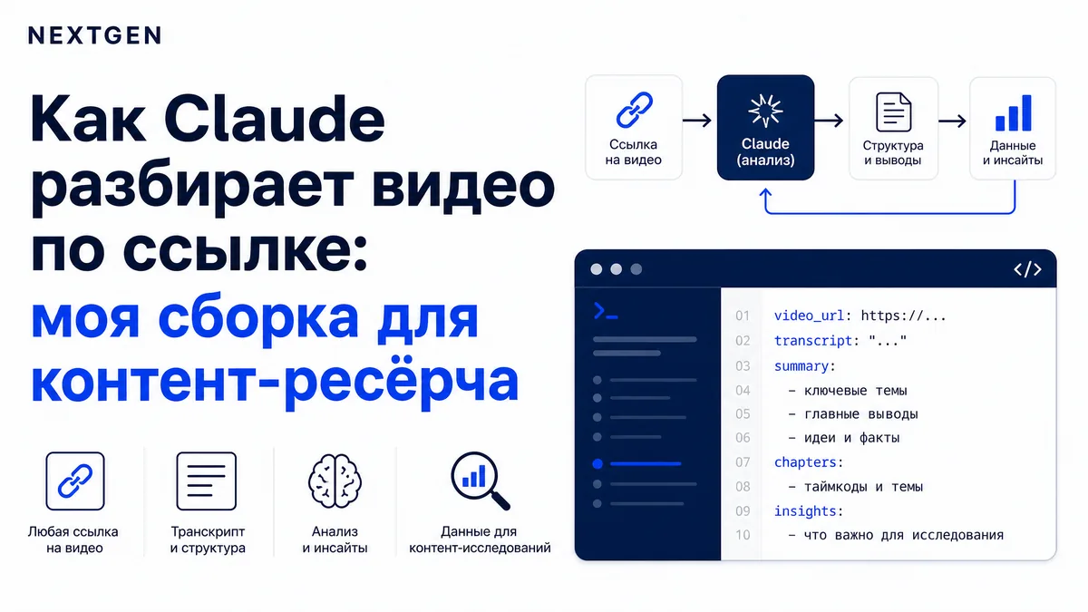 Как Claude разбирает видео по ссылке: моя сборка для контент-ресёрча