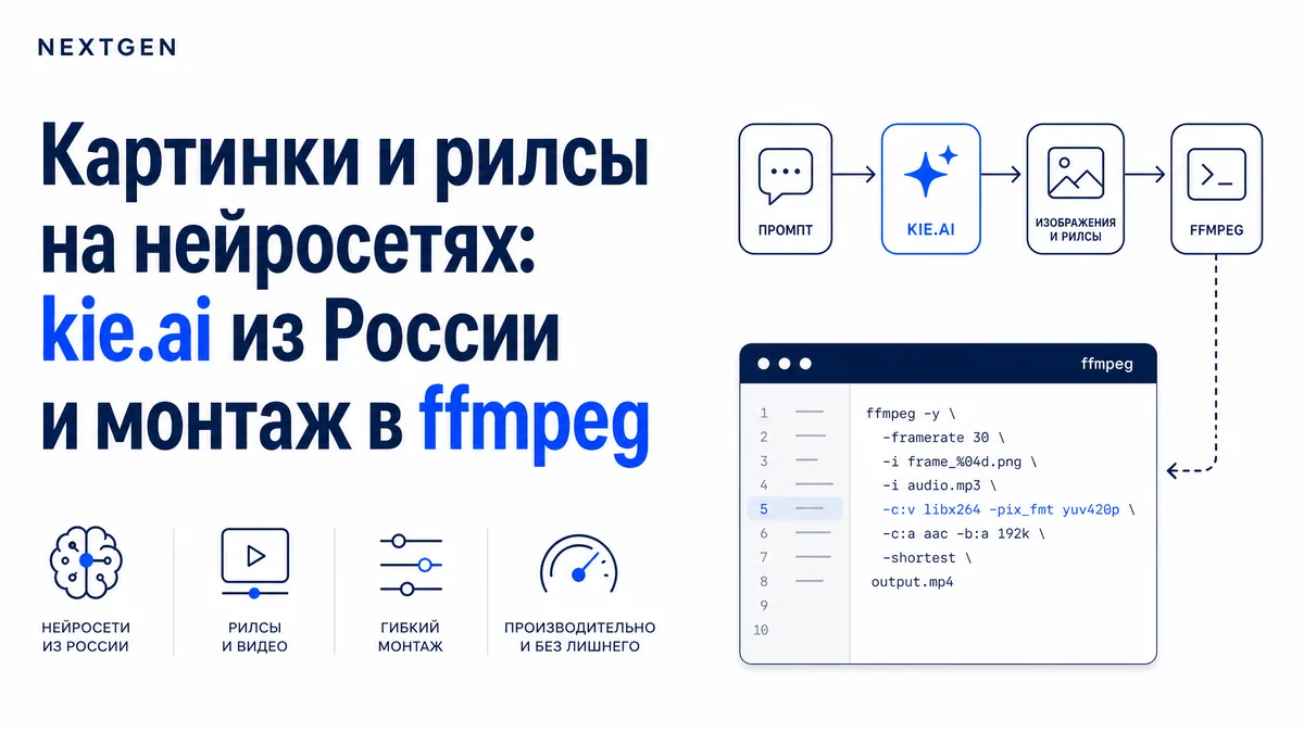 Картинки и рилсы на нейросетях: kie.ai из России и сборка рилсов