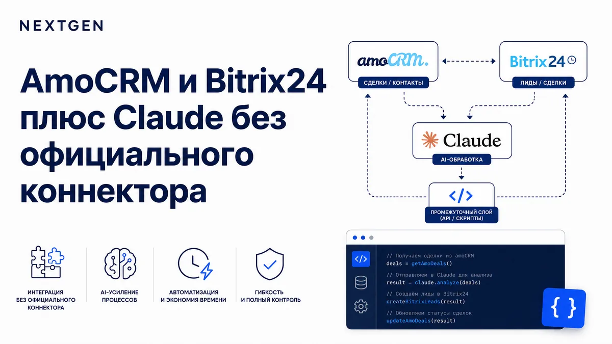 AmoCRM и Bitrix24 + Claude без официального коннектора