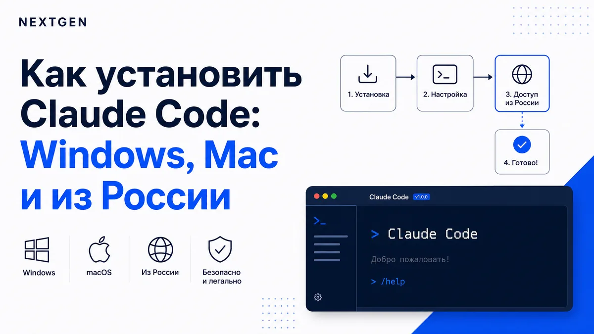 Как установить Claude Code на Windows, Mac и из России: пошагово 2026