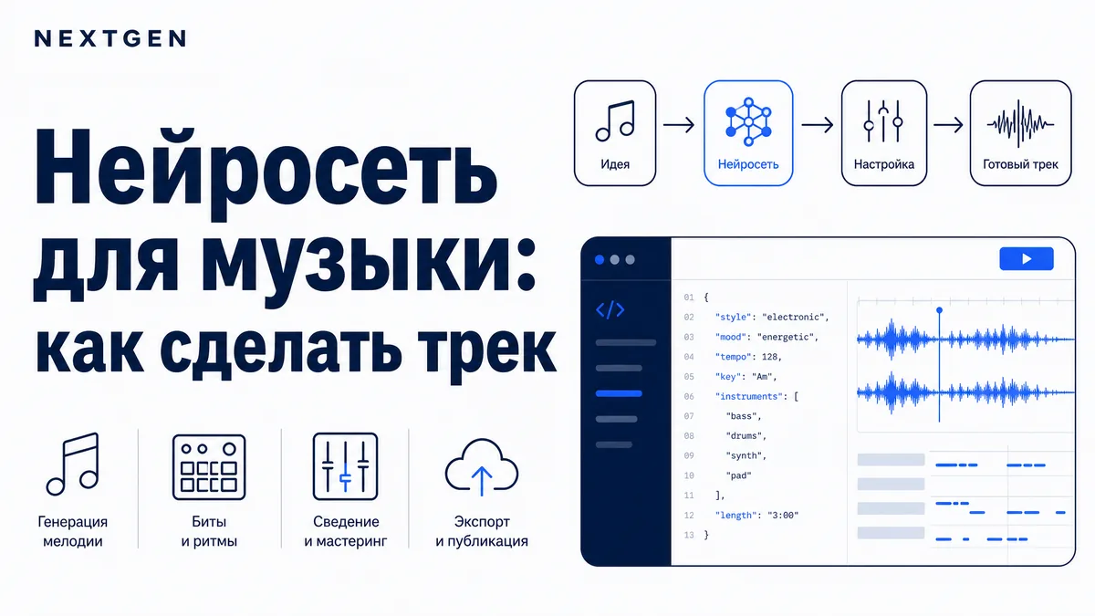 Нейросеть для музыки: как сделать трек и где это законно использовать