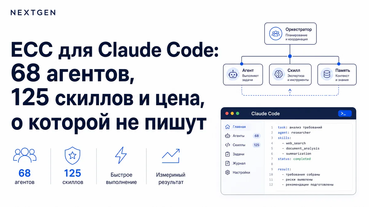 ECC для Claude Code: 68 агентов, 125 скиллов и цена, о которой не пишут