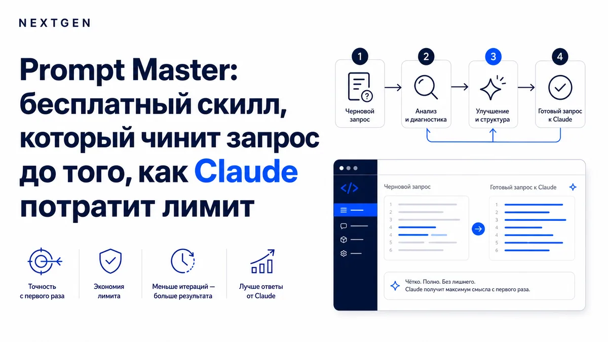 Prompt Master: бесплатный скилл, который чинит запрос до того, как Claude потратит лимит